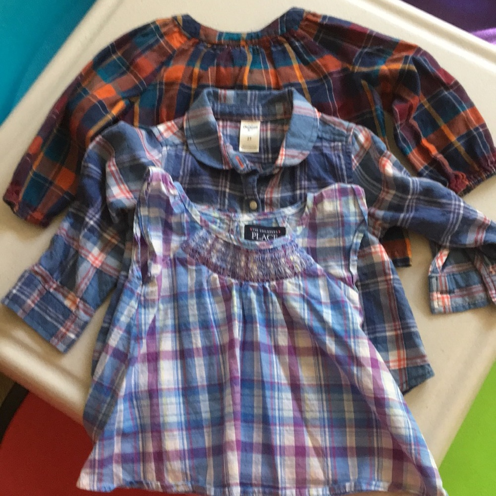 3 plaited shirts lot